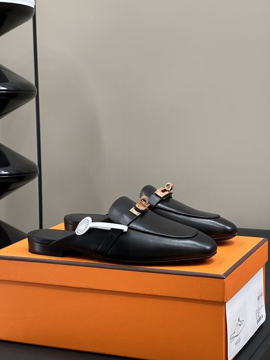 Hermes Classic Slip-On Mules With Premium Leather Lining