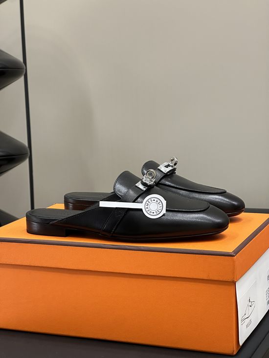 Hermes Classic Slip-On Mules With Premium Leather Lining