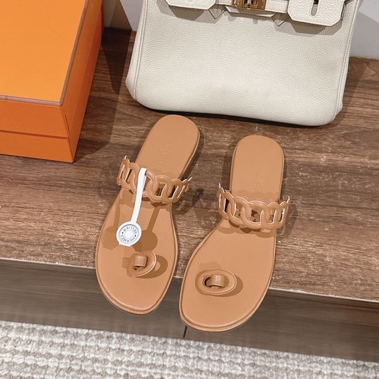 Hermes Versatile Chain Decor Sandals Premium Comfortable Casual Shoes