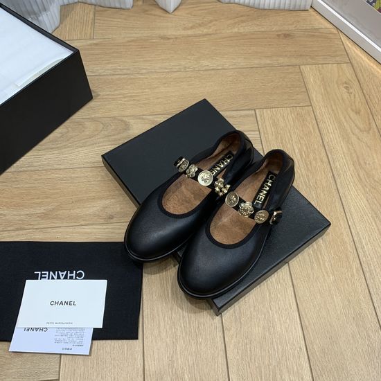 Chanel Sheepskin Mary Jane Shoes Camellia Decor Comfortable Soft Lining
