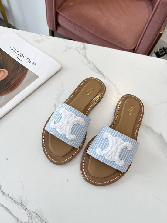 Celine Custom Fabric Upper Comfortable Mule Slippers