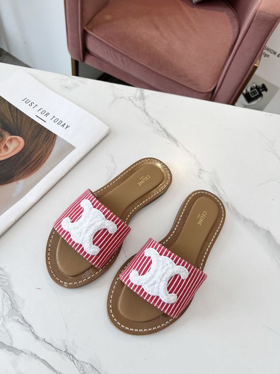 Celine Custom Fabric Upper Comfortable Mule Slippers