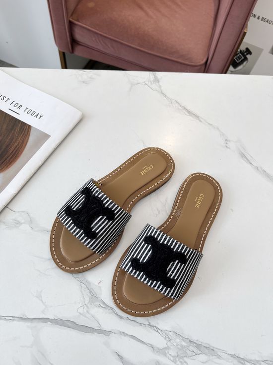 Celine Custom Fabric Upper Comfortable Mule Slippers