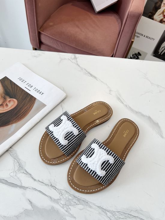 Celine Custom Fabric Upper Comfortable Mule Slippers
