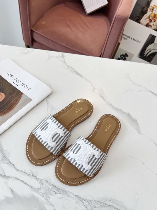 Celine Custom Fabric Upper Comfortable Mule Slippers