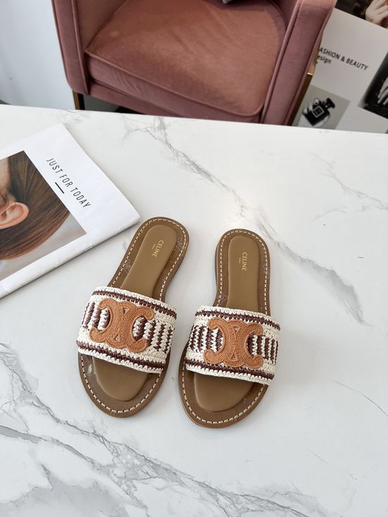 Celine Hand Stitched Comfortable Mule Slippers
