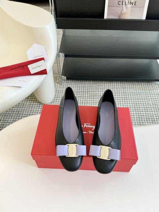 Louis Vuitton Bowknot Decor Chunky Heel Pumps Soft Leather Comfortable Versatile Shoes