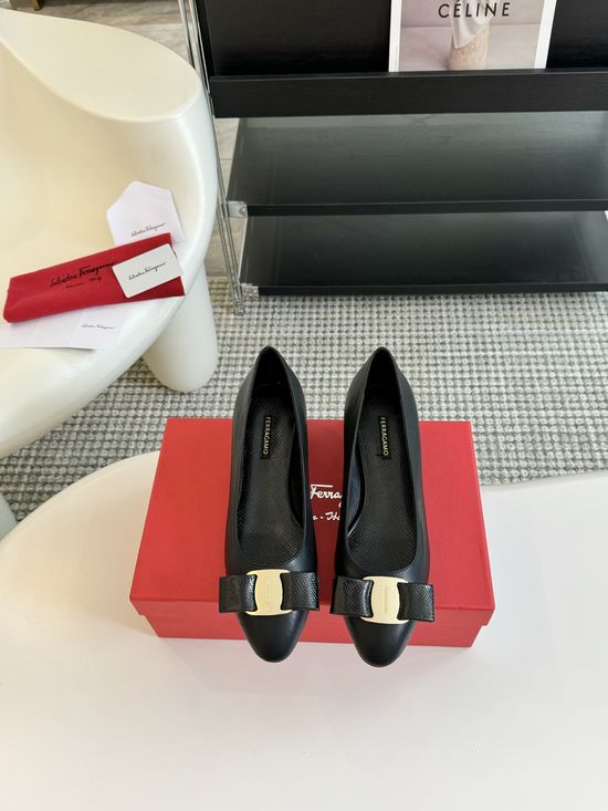 Louis Vuitton Bowknot Decor Chunky Heel Pumps Soft Leather Comfortable Versatile Shoes