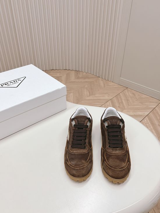 Prada Suede Retro Casual Shoes Comfortable Versatile Daily Footwear