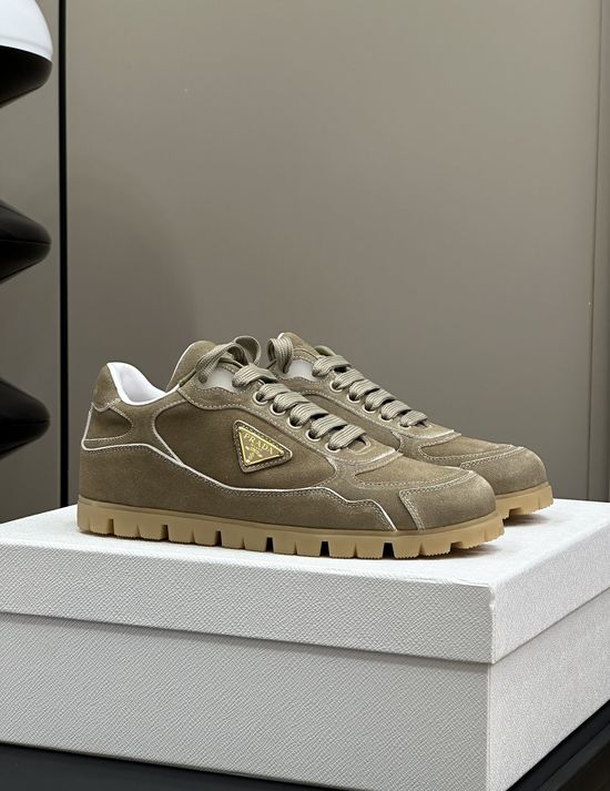 Prada Soft Suede Casual Shoes Sheepskin Lining Comfortable Fit