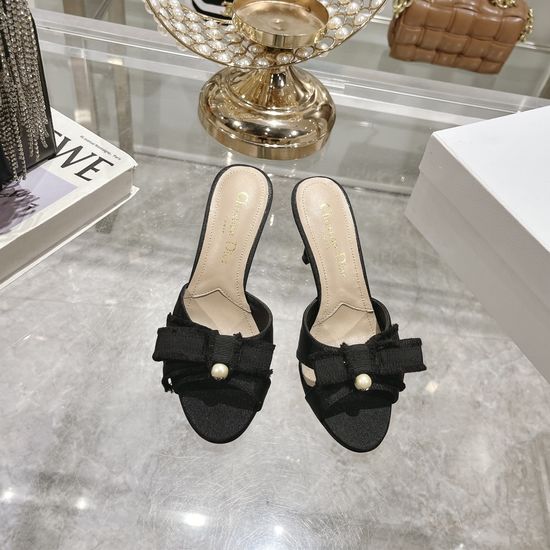 Christian Dior Elegant Tassel Bow Pointed Toe Flat Dress Shoes