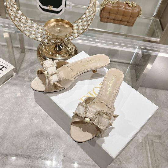 Christian Dior Elegant Tassel Bow Pointed Toe Flat Dress Shoes