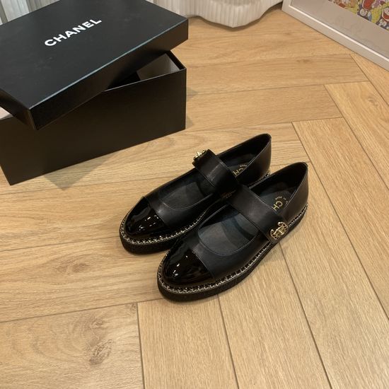 Chanel Woven Platform Loafers Leather Upper Soft Sheepskin Lining
