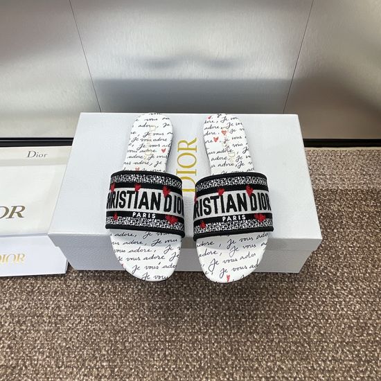 Christian Dior Customized Embroidered Slip-On Sandals with Logo