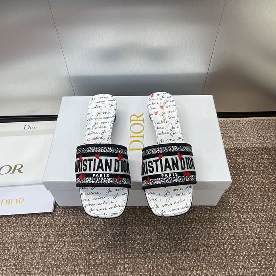 Christian Dior Customized Embroidered Slip-On Sandals with Logo
