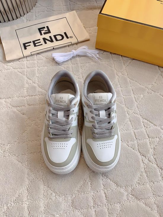 Fendi Cowhide Suede Thick Sole Casual Comfortable Sneakers