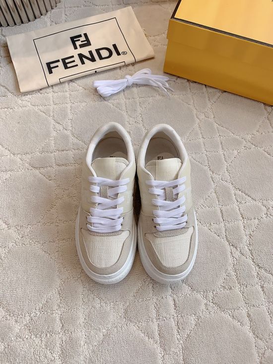 Fendi Cowhide Suede Thick Sole Casual Comfortable Sneakers