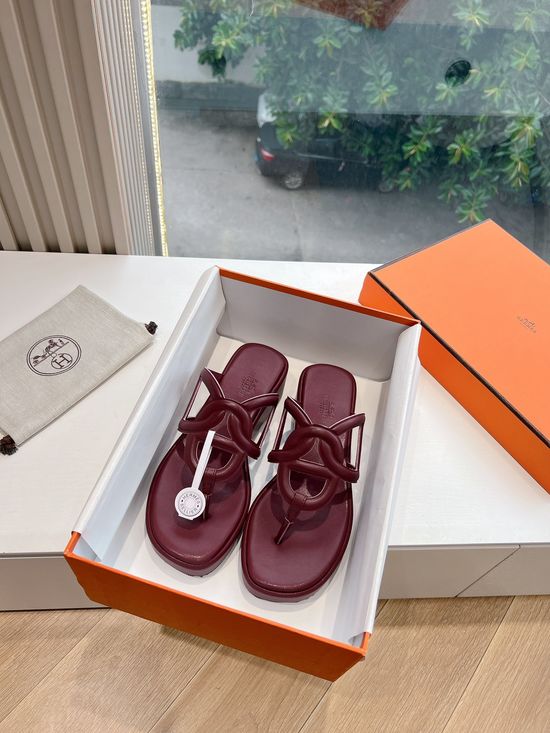 Hermes Comfortable Wedge Heel Casual Slide Sandals