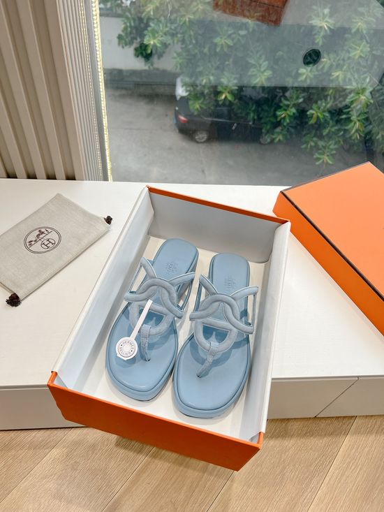 Hermes Comfortable Wedge Heel Casual Slide Sandals