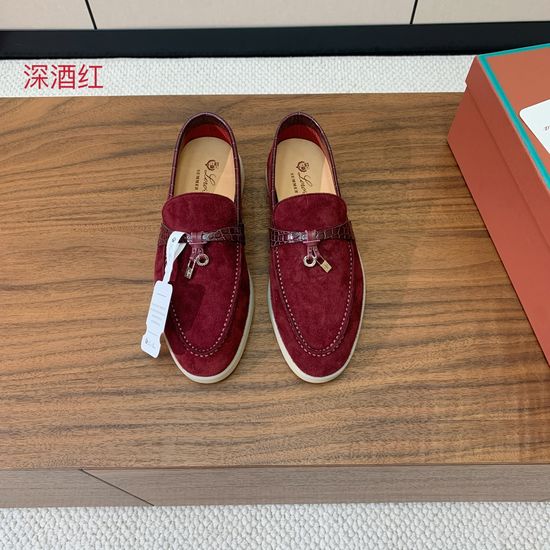 Loro Piana Color Block Loafers Soft Suede Upper Hand Stitched Durable Sole