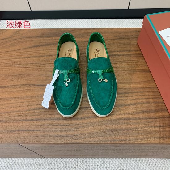 Loro Piana Color Block Loafers Soft Suede Upper Hand Stitched Durable Sole