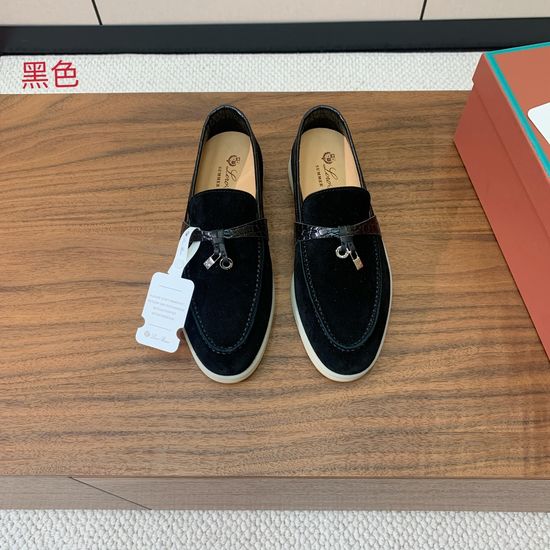 Loro Piana Color Block Loafers Soft Suede Upper Hand Stitched Durable Sole