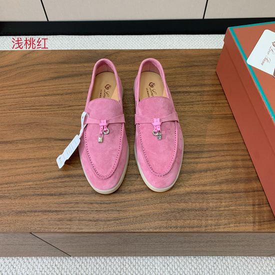 Loro Piana Suede Loafers Hand-Stitched Leather Sole Lined Shoes