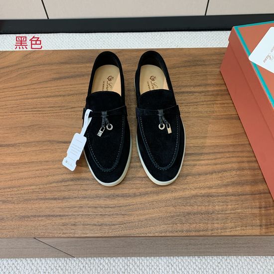 Loro Piana Suede Loafers Hand-Stitched Leather Sole Lined Shoes