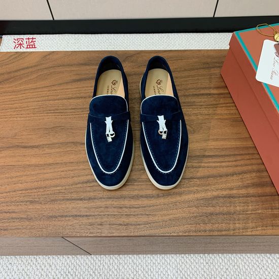 Loro Piana Stitched Edge Loafers Silky Suede Upper Comfortable Lining Anti-slip Sole