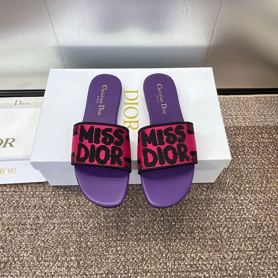 Christian Dior Embroidered Cylindrical Heel Sandals with Classic Logo