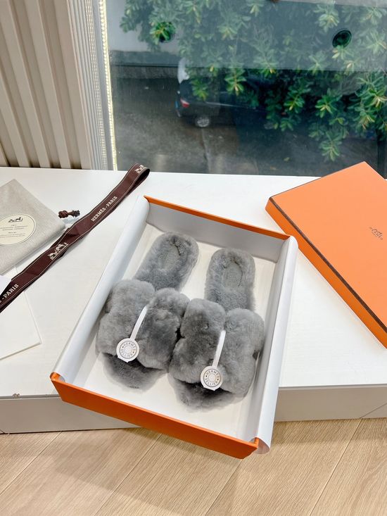 Hermes Plush Fleece Lined Comfort Open-back Slippers