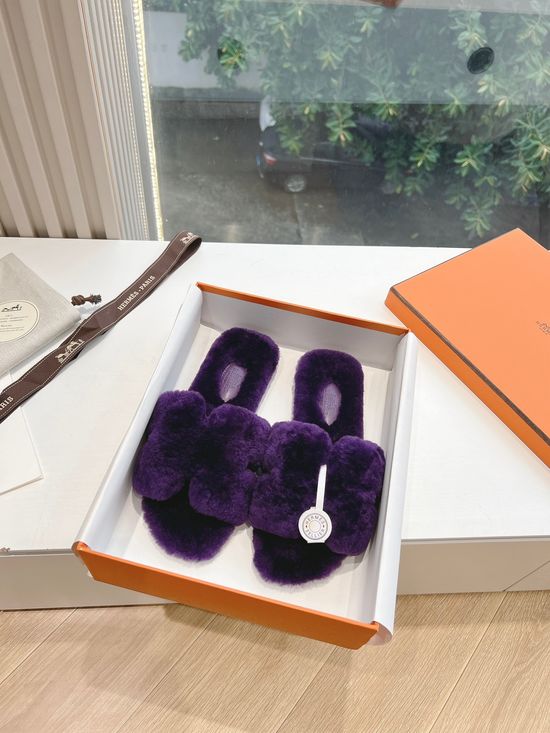 Hermes Plush Fleece Lined Comfort Open-back Slippers