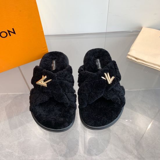 Louis Vuitton Premium Shearling Lined Indoor Outdoor Slippers