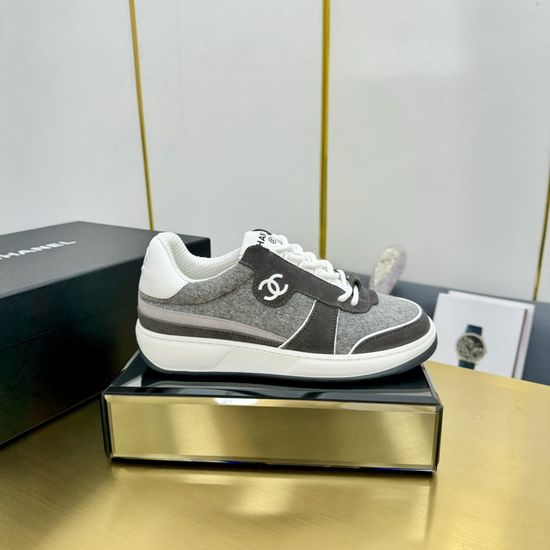 Chanel Classic Black White Color Block Casual Sneakers
