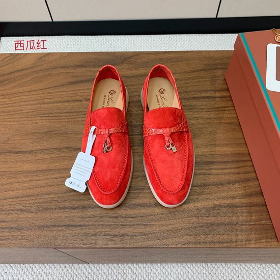Loro Piana Color Block Loafers Soft Suede Upper Hand Stitched Durable Sole