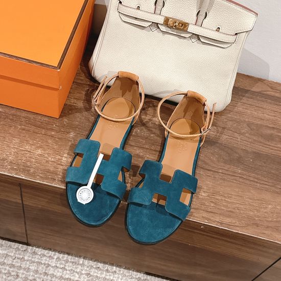 Hermes Classic Adjustable Ankle Strap Leather Sandals Premium Quality
