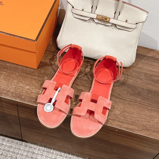 Hermes Classic Adjustable Ankle Strap Leather Sandals Premium Quality