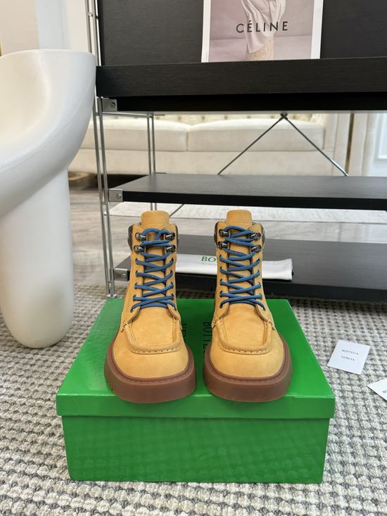 Bottega Veneta Premium Suede Leather Work Boots Comfortable Durable Daily Footwear