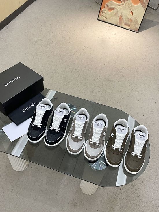 Chanel Stitched Color Block Non-slip Fashion Casual Sneakers