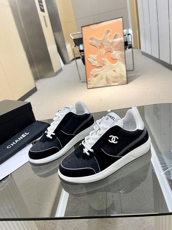 Chanel Stitched Color Block Non-slip Fashion Casual Sneakers