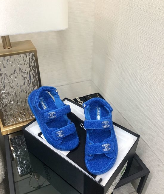 Gucci Top Quality Fuzzy Velcro Slip-On Sandals