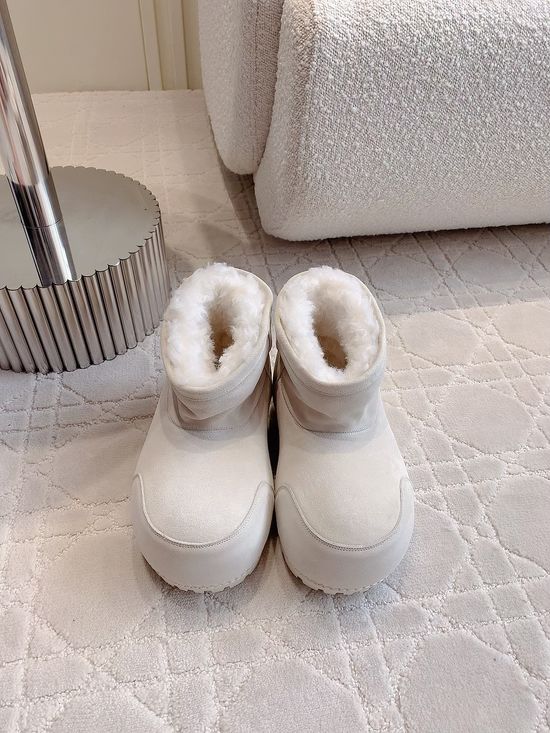 Balenciaga Warm Fleece Lined Platform Ankle Boots Non-slip Sole