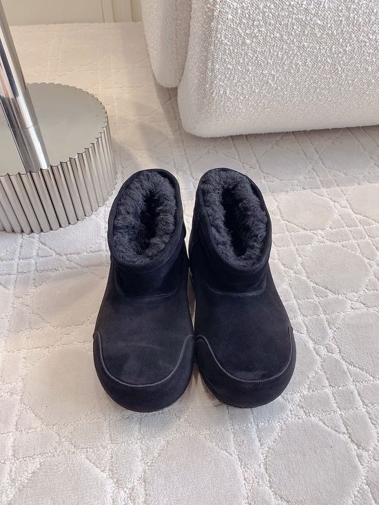 Balenciaga Warm Fleece Lined Platform Ankle Boots Non-slip Sole