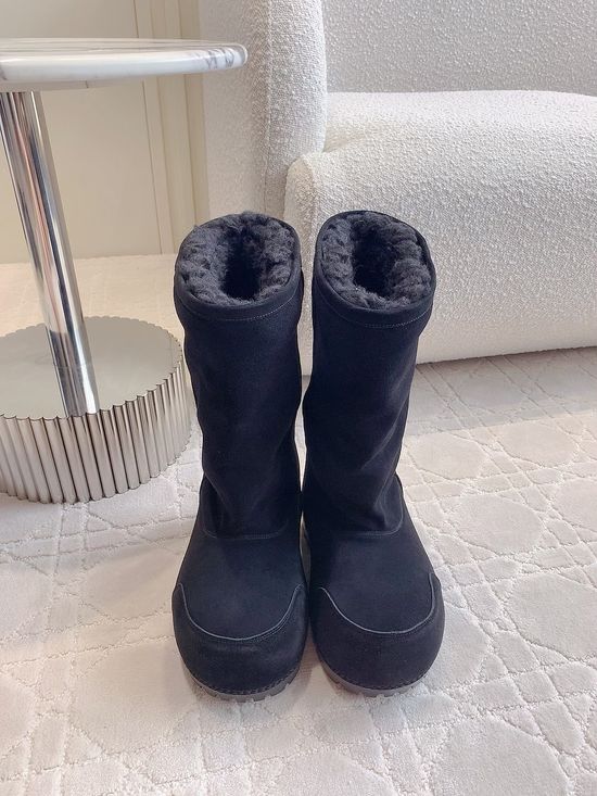Balenciaga Warm Fleece Lined Platform Ankle Boots Non-slip Sole