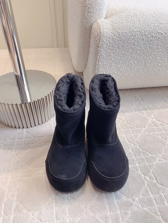 Balenciaga Warm Fleece Lined Platform Ankle Boots Non-slip Sole