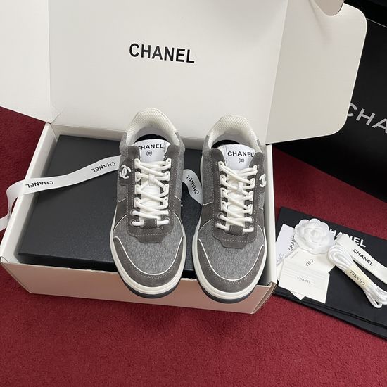 Chanel Tweed Colorblock Casual Sneakers Comfortable Fashion