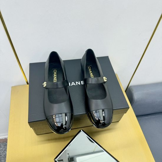 Chanel Classic Versatile Leather Mary Jane Slip On Shoes