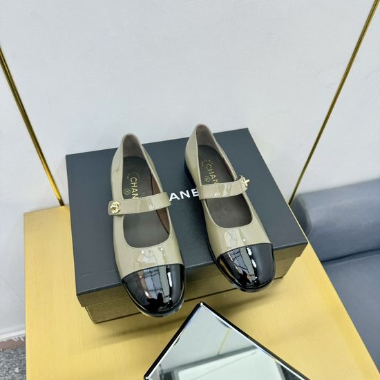 Chanel Classic Versatile Leather Mary Jane Slip On Shoes