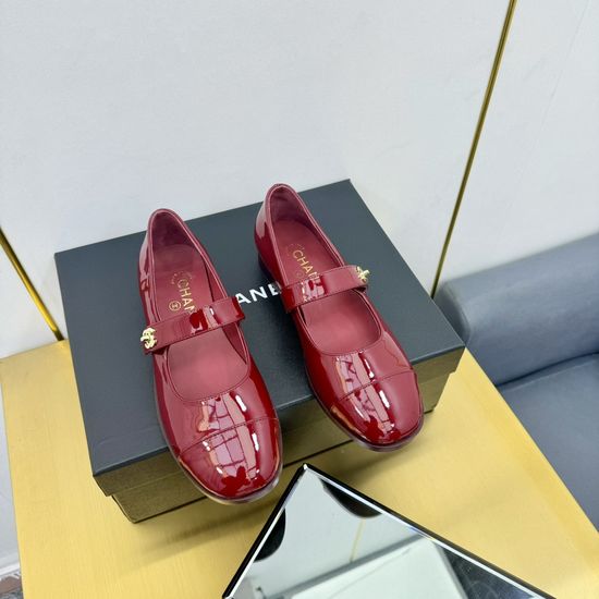 Chanel Classic Versatile Leather Mary Jane Slip On Shoes