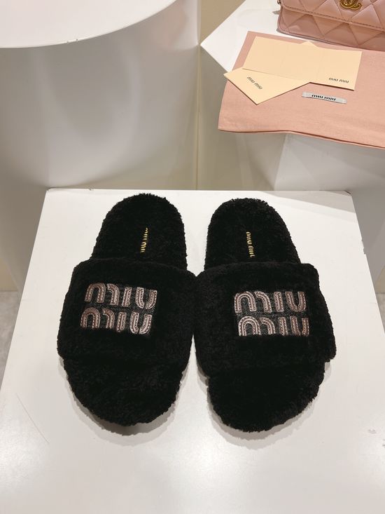 Miu Miu Embossed Letter Casual Shoes Real Leather Durable Sole
